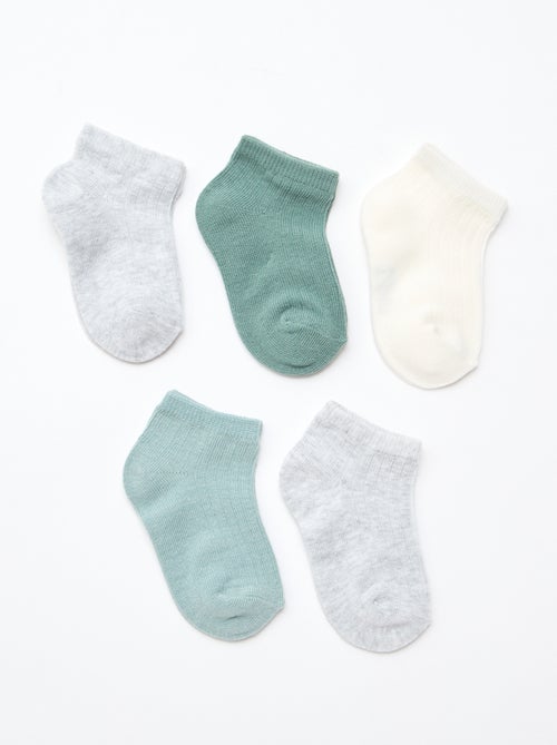 Pack de 5 pares de calcetines de punto acanalado - Kiabi