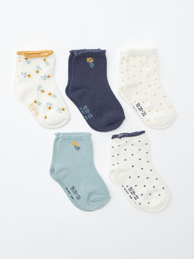 Pack de 5 pares de calcetines de punto elástico Beige - Kiabi