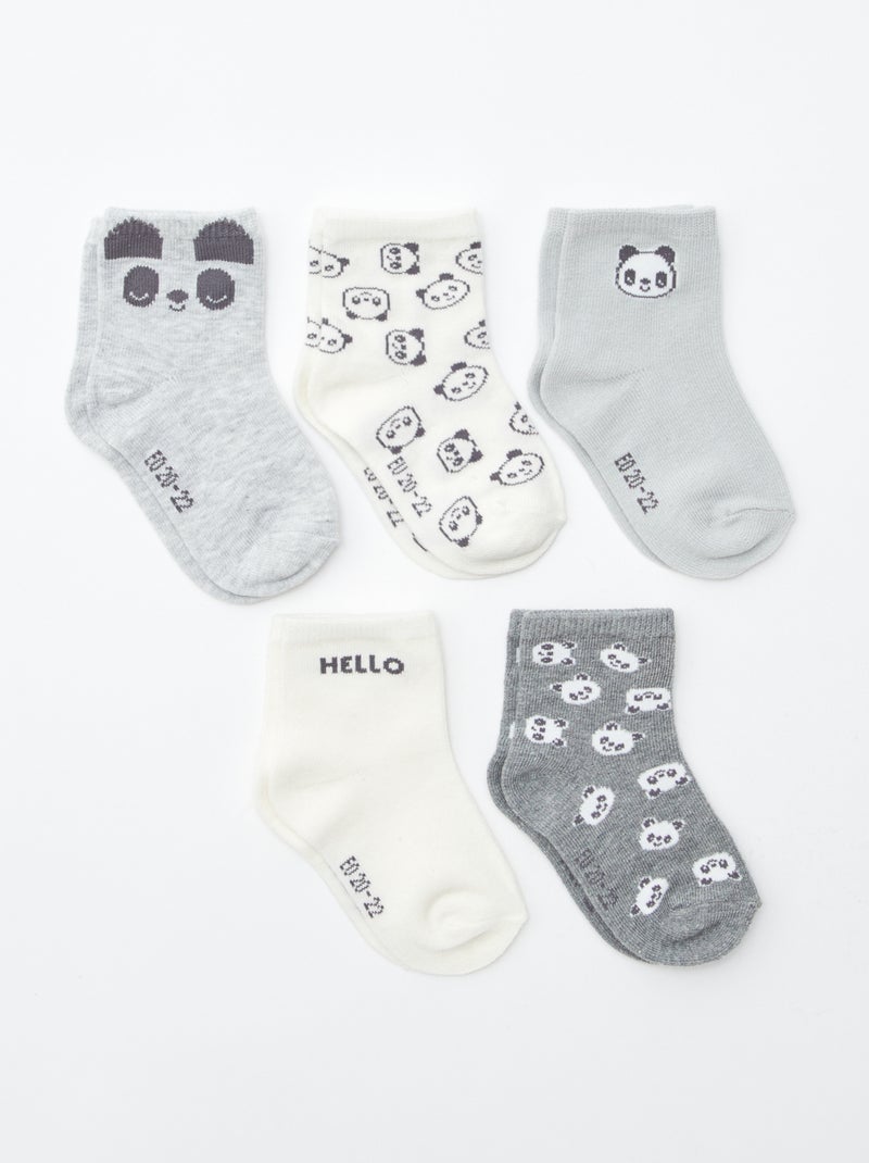 Pack de 5 pares de calcetines de punto elástico Beige - Kiabi