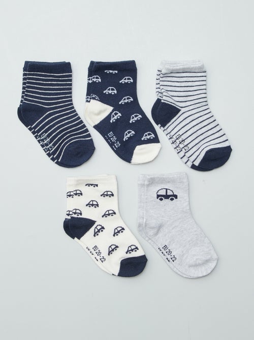 Pack de 5 pares de calcetines de punto elástico - Kiabi