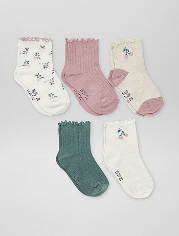 Pack de 5 pares de calcetines de punto elástico