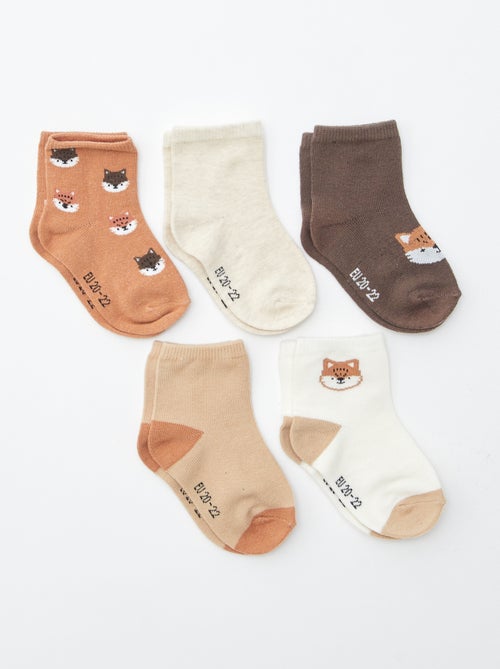 Pack de 5 pares de calcetines de punto elástico - Kiabi