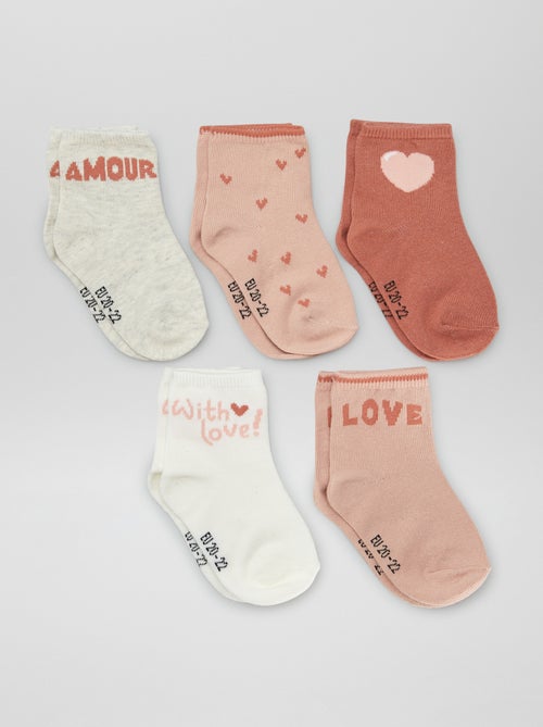 Pack de 5 pares de calcetines de punto elástico - Kiabi