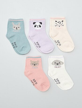Pack de 5 pares de calcetines de punto elástico