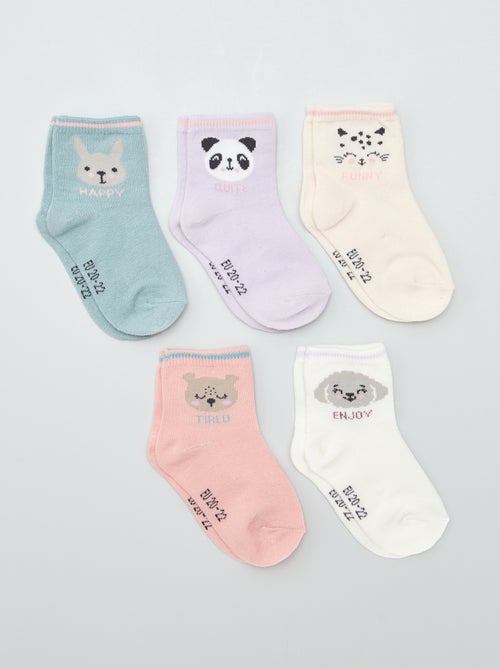 Pack de 5 pares de calcetines de punto elástico - Kiabi