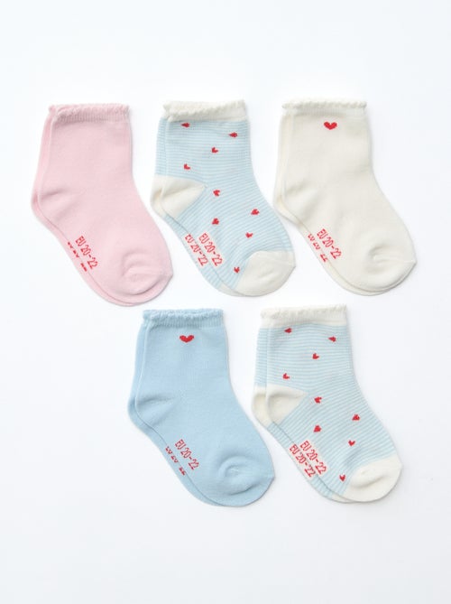 Pack de 5 pares de calcetines de punto elástico - Kiabi