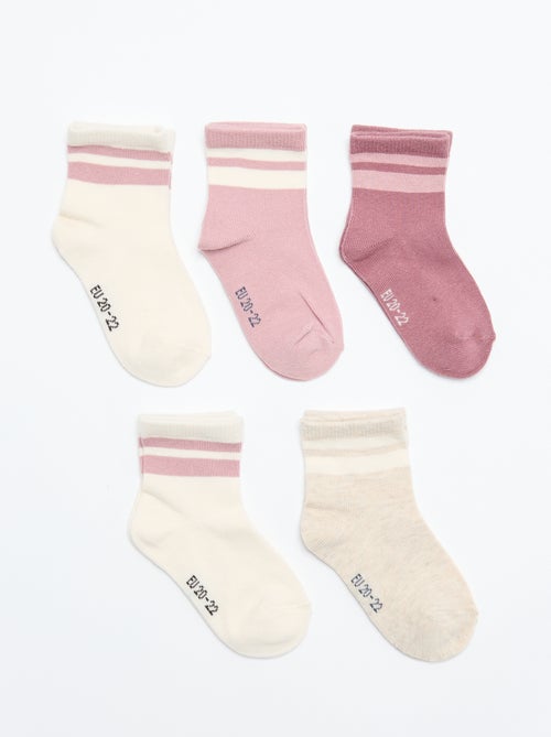 Pack de 5 pares de calcetines de punto elástico - Kiabi