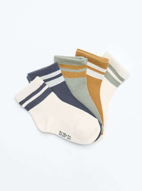 Pack de 5 pares de calcetines de punto elástico - Kiabi Pack de 5 pares de calcetines de punto elástico - Kiabi