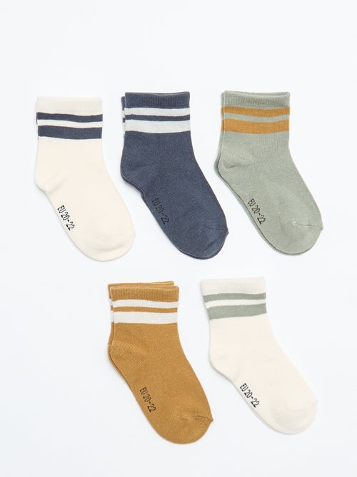 Pack de 5 pares de calcetines de punto elástico - Kiabi Pack de 5 pares de calcetines de punto elástico - Kiabi