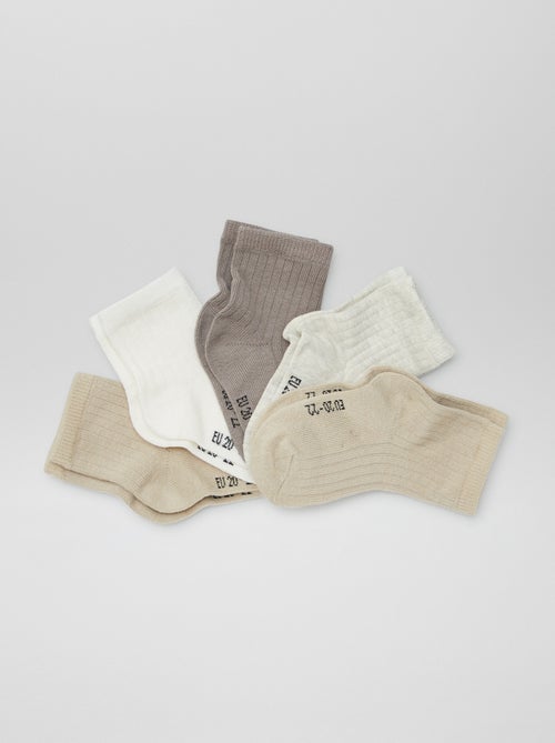 Pack de 5 pares de calcetines de recién nacido - Kiabi