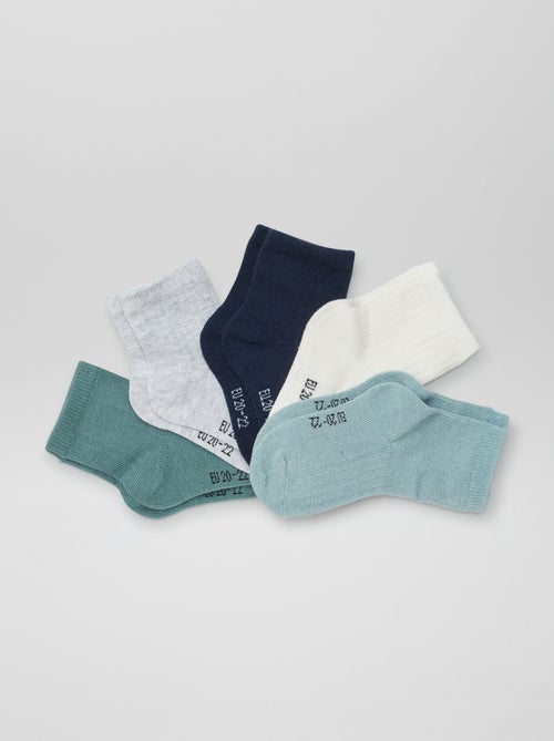 Pack de 5 pares de calcetines de recién nacido - Kiabi Pack de 5 pares de calcetines de recién nacido - Kiabi