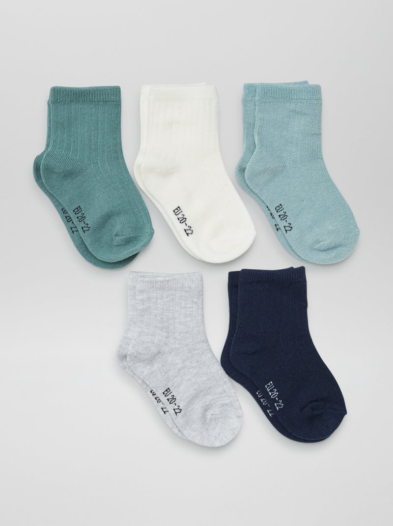Pack de 5 pares de calcetines de recién nacido GRIS - Kiabi