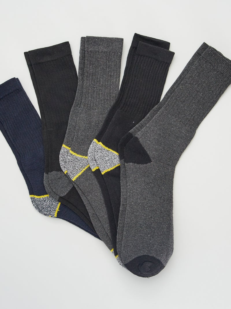 Pack de 5 pares de calcetines de trabajo AZUL - Kiabi