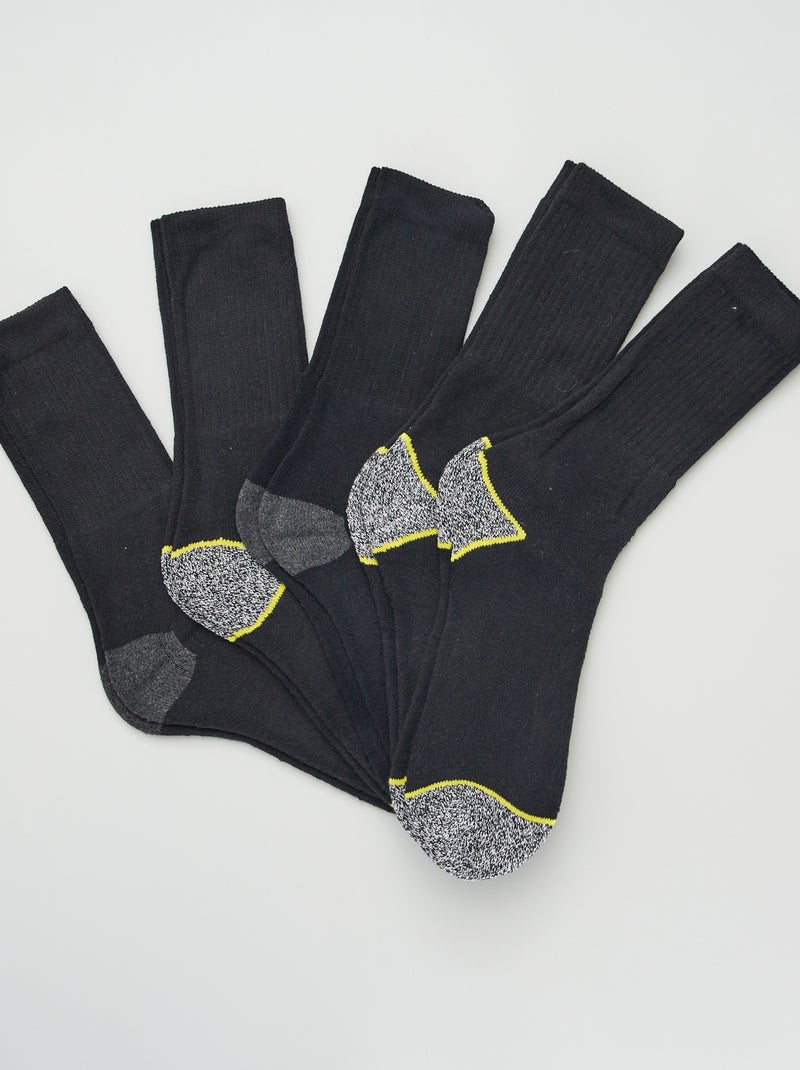 Pack de 5 pares de calcetines de trabajo negro - Kiabi