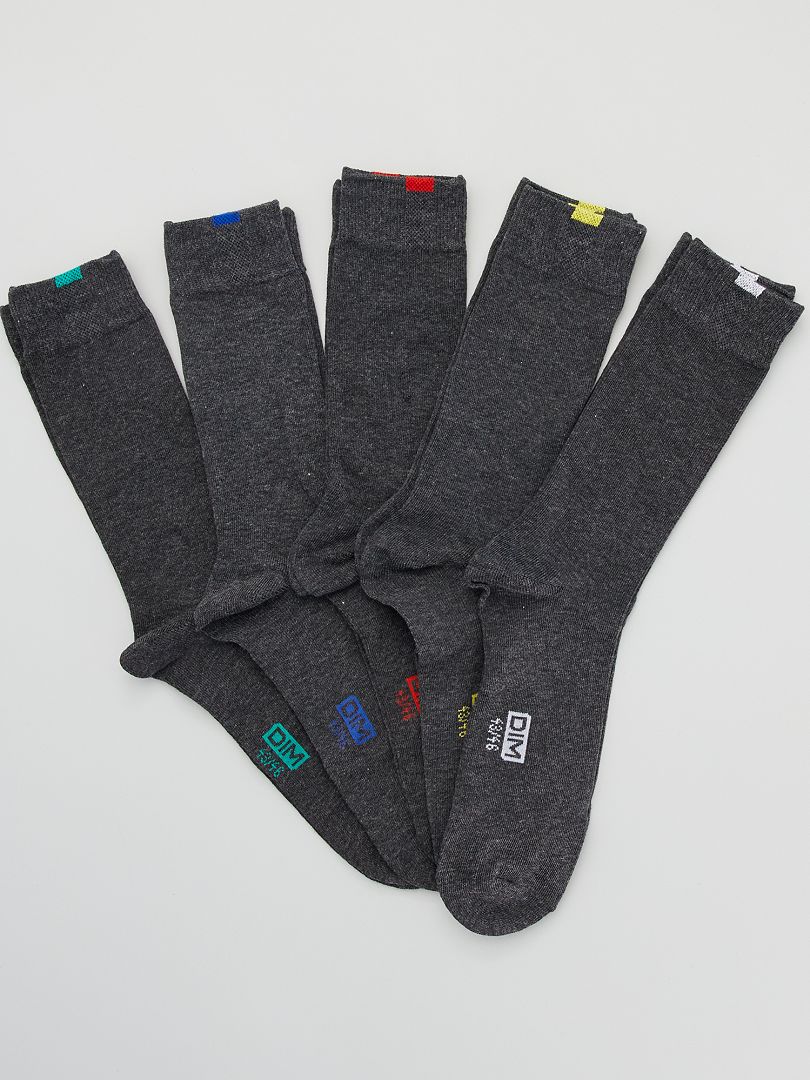 Pack de 5 pares de calcetines 'DIM' GRIS - Kiabi