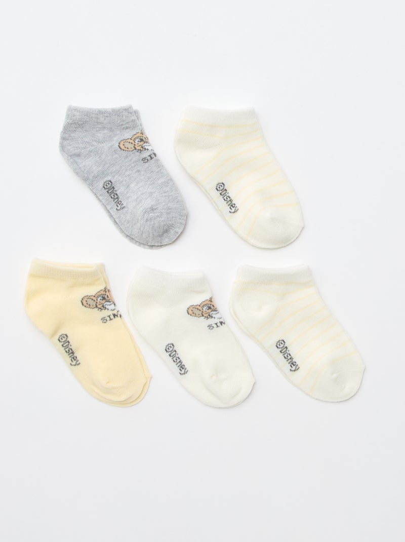 Pack de 5 pares de calcetines \'Disney\' Beige - Kiabi