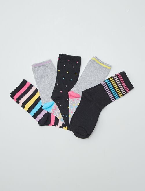 Pack de 5 pares de calcetines estampados - Kiabi