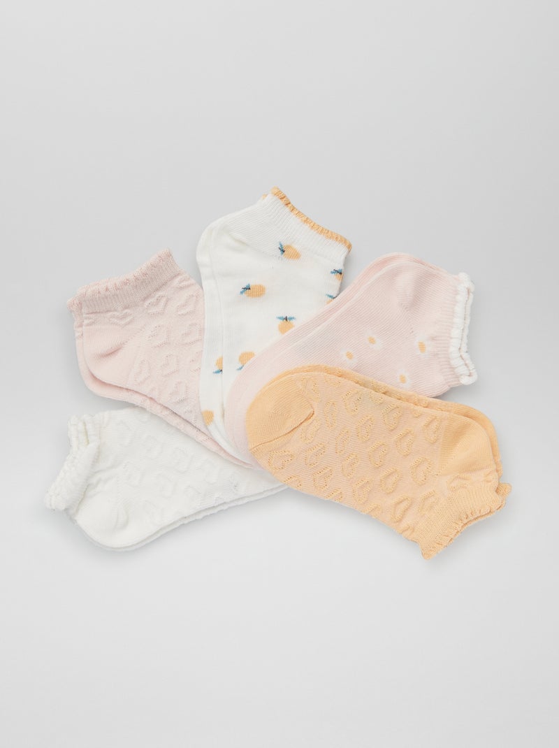 Pack de 5 pares de calcetines flores - Kiabi