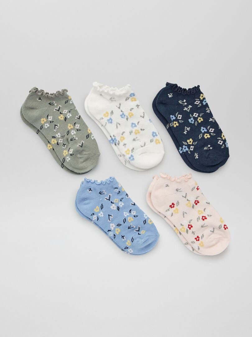 Pack de 5 pares de calcetines flores - Kiabi