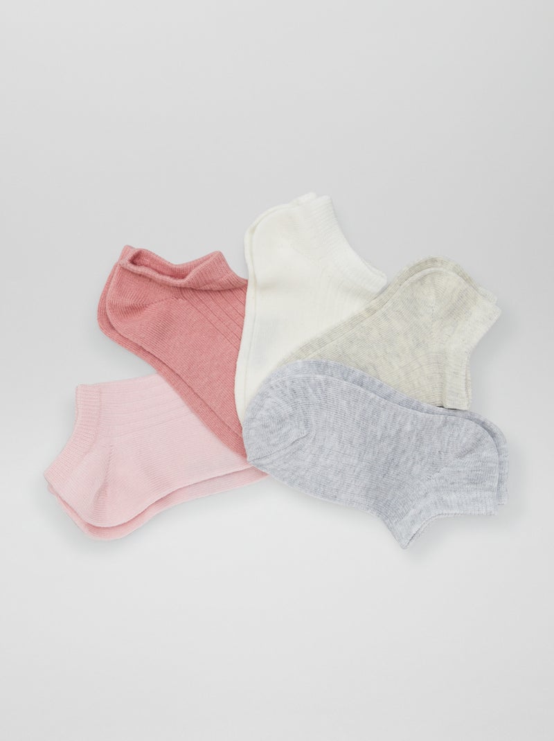 Pack de 5 pares de calcetines GRIS - Kiabi