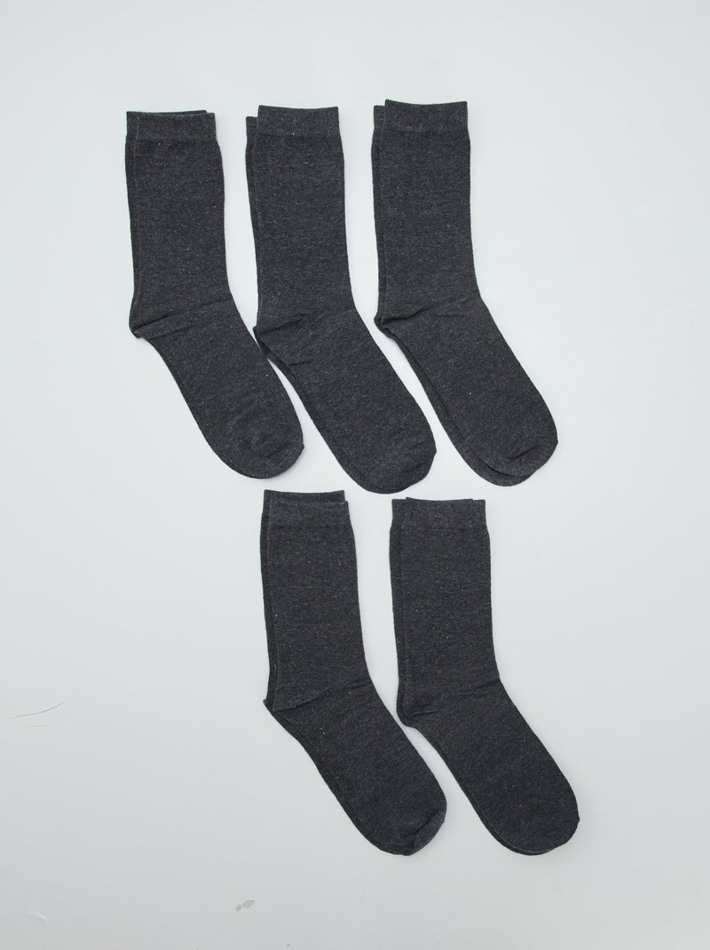 Pack de 5 pares de calcetines GRIS - Kiabi