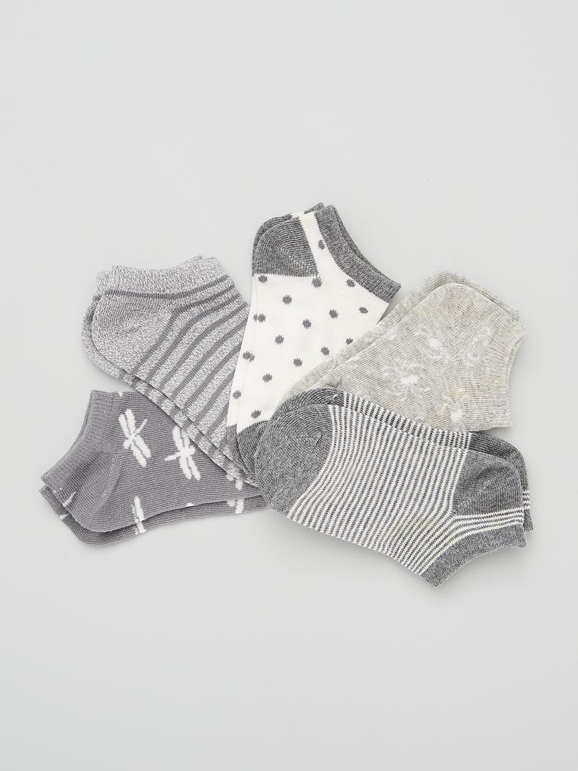 Pack de 5 pares de calcetines gris - Kiabi