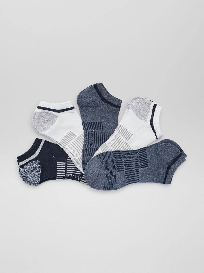 Pack de 5 pares de calcetines invisibles AZUL - Kiabi