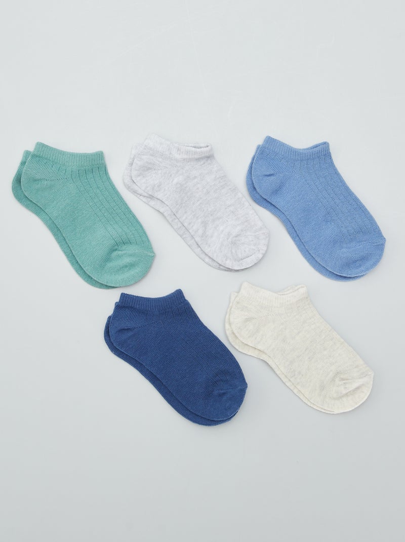 Pack de 5 pares de calcetines invisibles AZUL - Kiabi