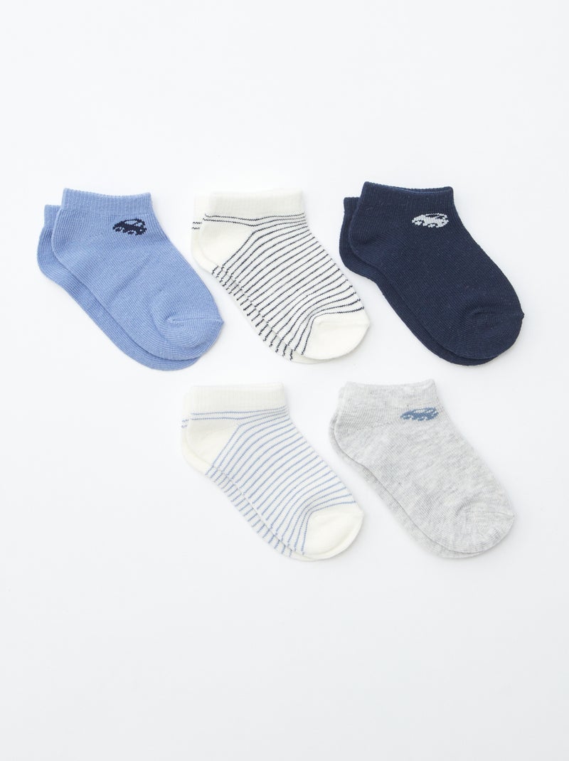 Pack de 5 pares de calcetines invisibles AZUL - Kiabi