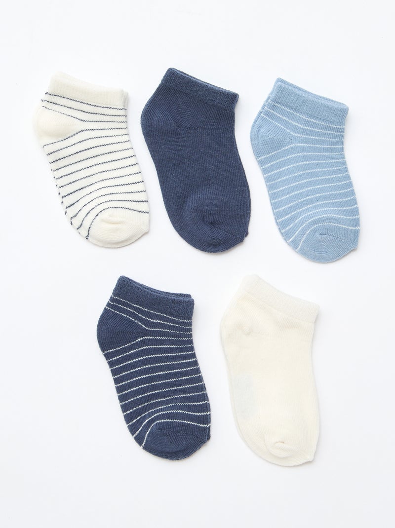 Pack de 5 pares de calcetines invisibles Azul - Kiabi