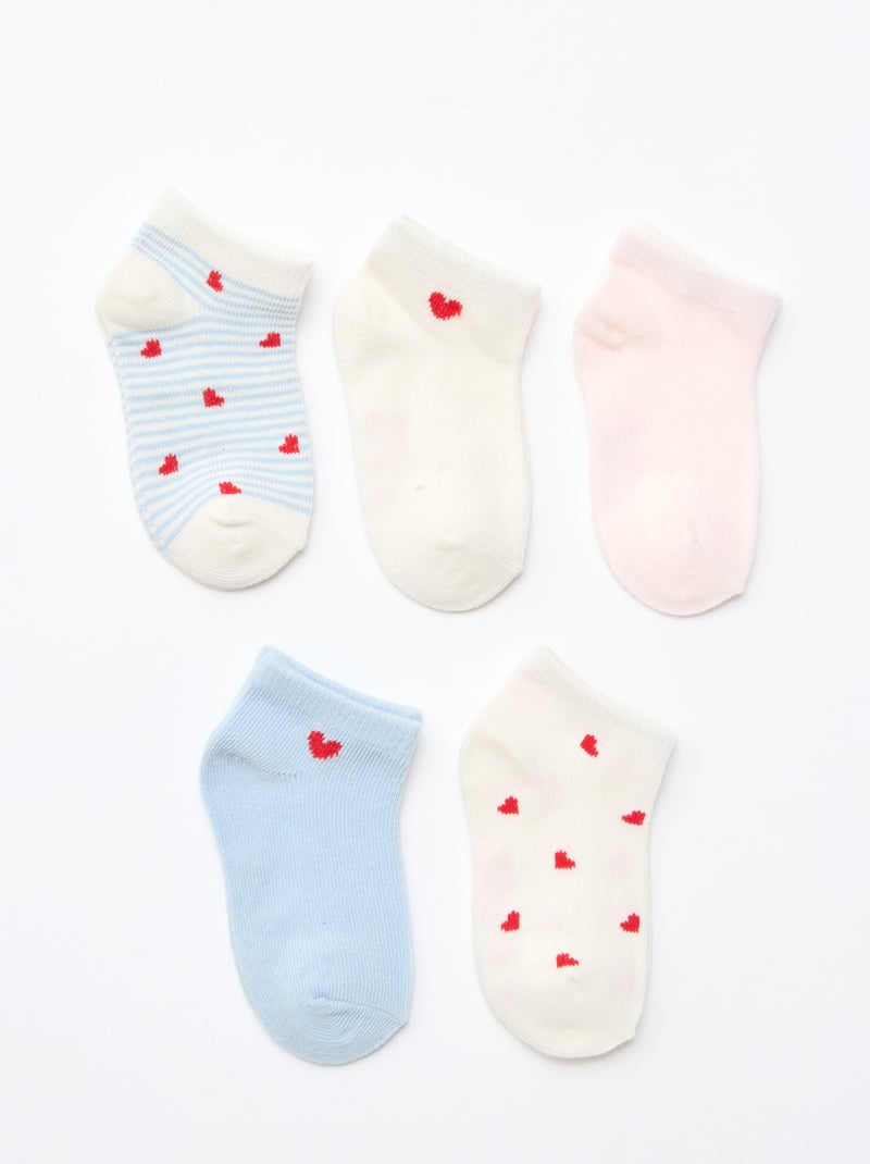 Pack de 5 pares de calcetines invisibles Azul - Kiabi