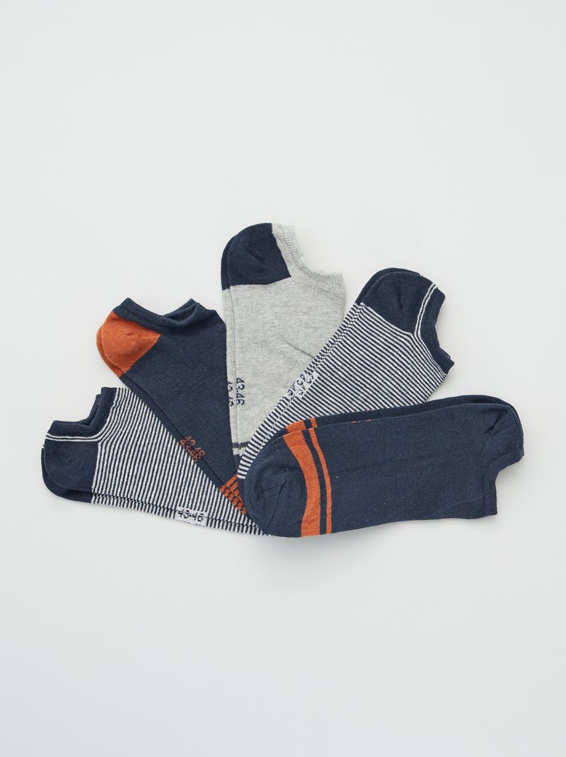 Pack de 5 pares de calcetines invisibles AZUL - Kiabi