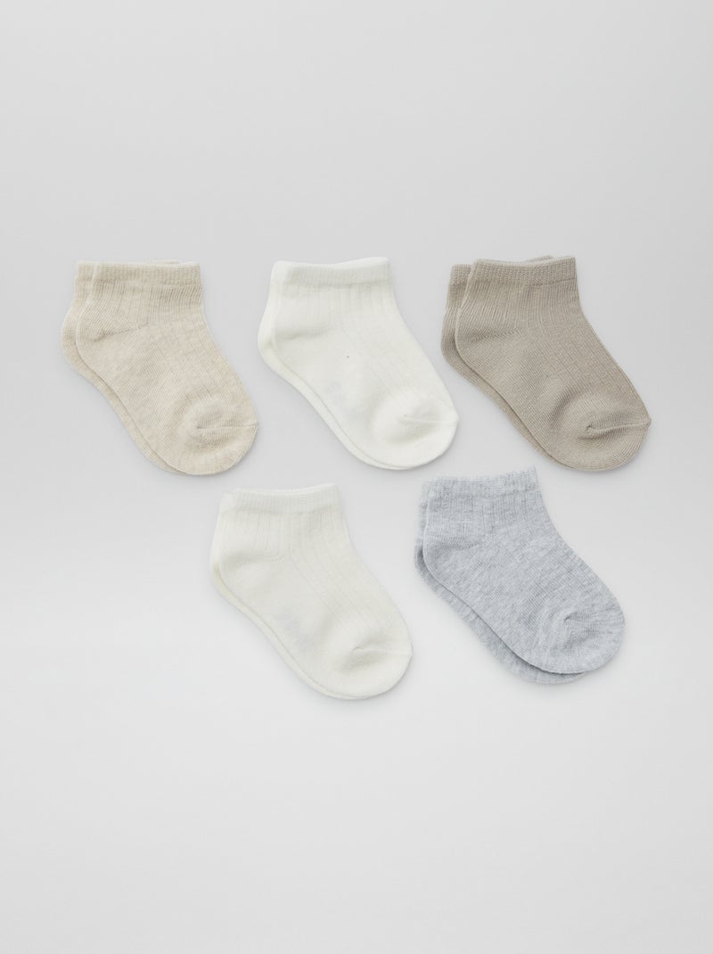 Pack de 5 pares de calcetines invisibles BEIGE - Kiabi
