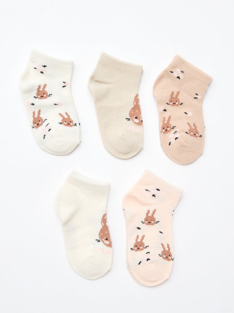 Pack de 5 pares de calcetines invisibles Beige - Kiabi