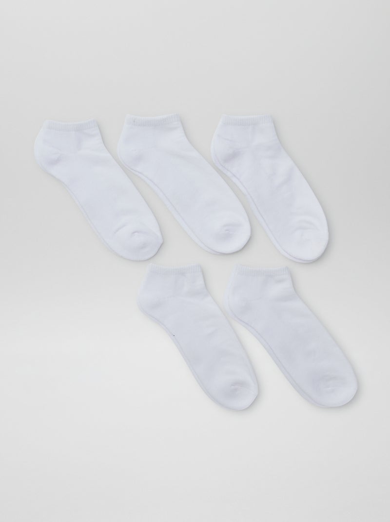 Pack de 5 pares de calcetines invisibles BLANCO - Kiabi