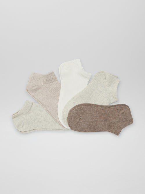 Pack de 5 pares de calcetines invisibles de mujer de algodón - Kiabi