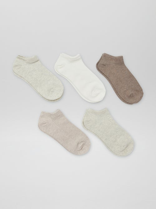 Pack de 5 pares de calcetines invisibles de mujer de algodón - Kiabi