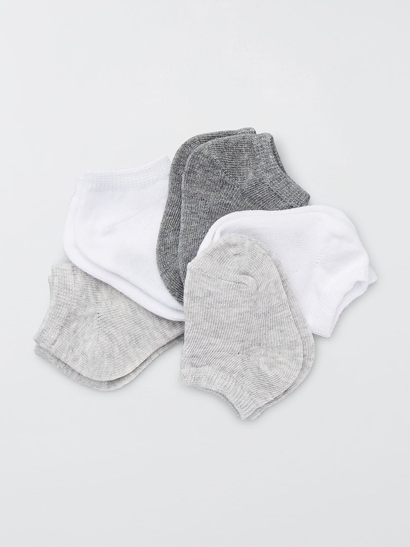 Pack de 5 pares de calcetines invisibles gris - Kiabi