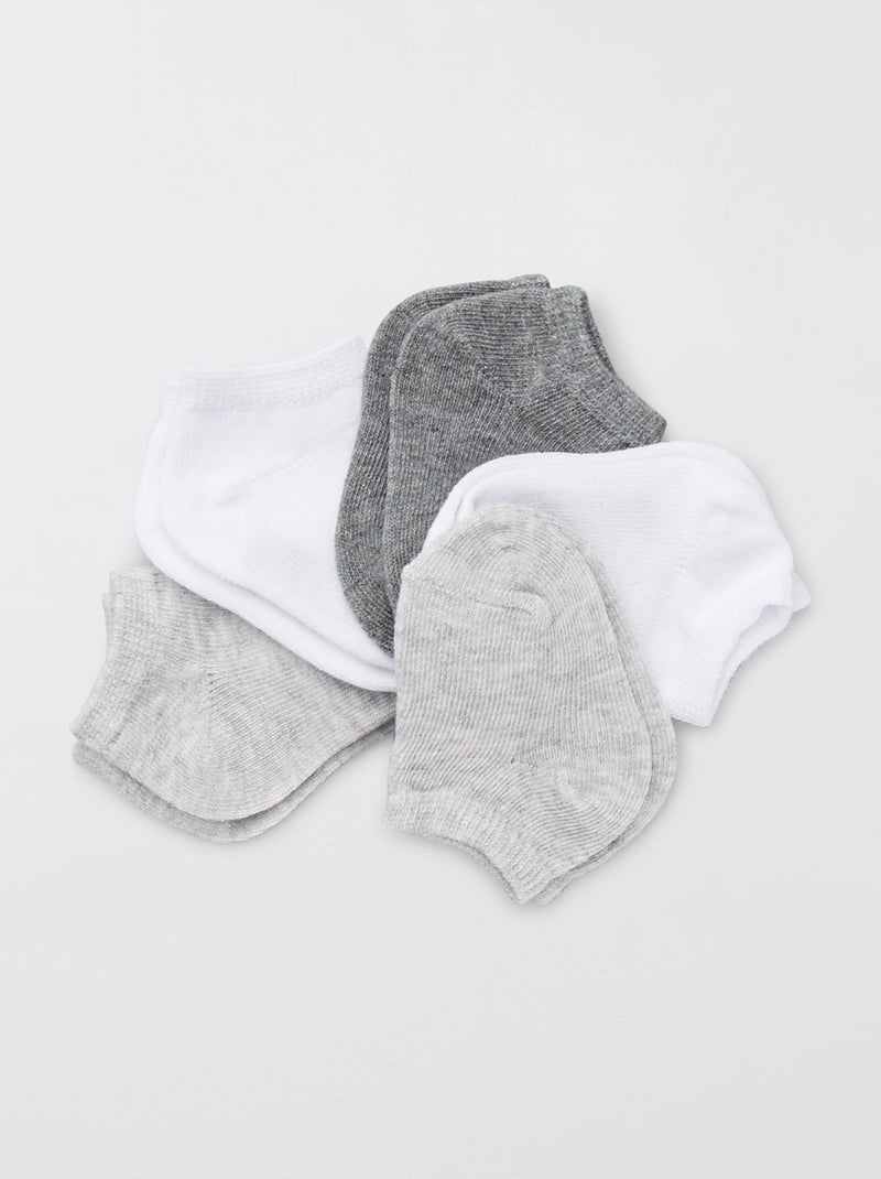 Pack de 5 pares de calcetines invisibles gris - Kiabi
