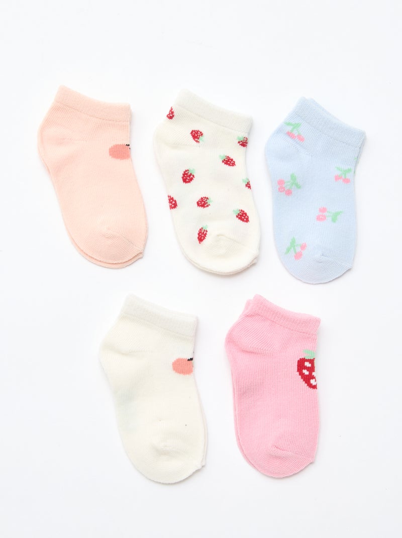 Pack de 5 pares de calcetines invisibles Naranja - Kiabi