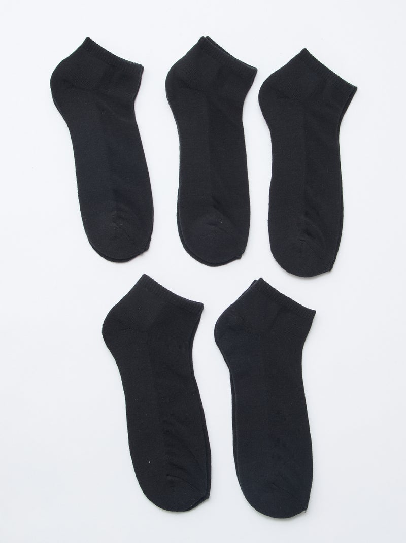 Pack de 5 pares de calcetines invisibles NEGRO - Kiabi