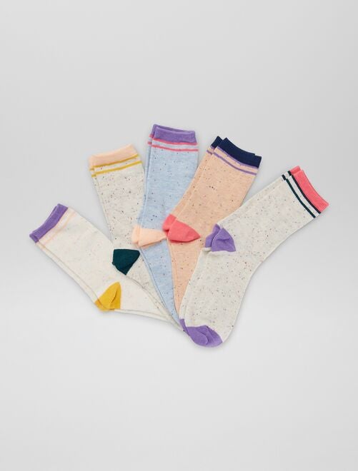 Pack de 5 pares de calcetines jaspeados - Kiabi
