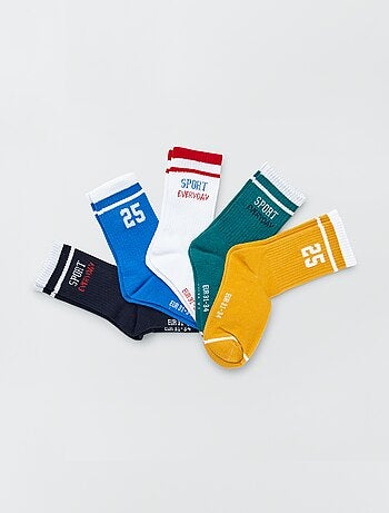 Pack de 5 pares de calcetines divertidos - AZUL - Kiabi - 8.00€