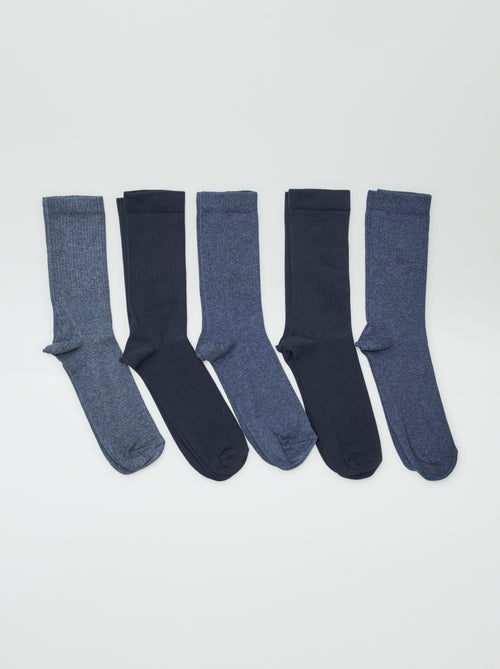 Pack de 5 pares de calcetines lisos - Kiabi