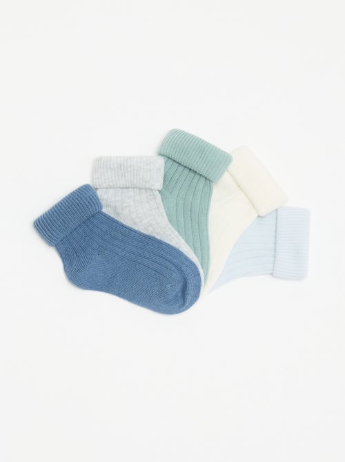 Pack de 5 pares de calcetines lisos - Kiabi
