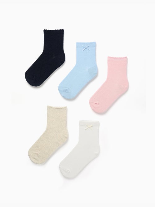 Pack de 5 pares de calcetines lisos - Kiabi