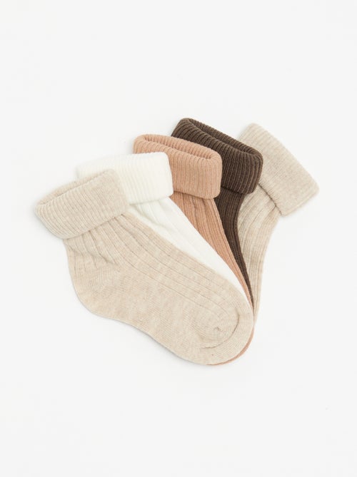 Pack de 5 pares de calcetines lisos - Kiabi