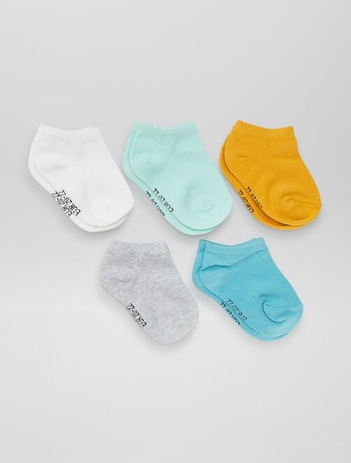 Pack de 5 pares de calcetines lisos - Kiabi