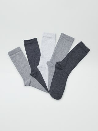 Pack de 5 pares de calcetines lisos