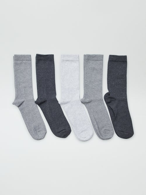 Pack de 5 pares de calcetines lisos - Kiabi
